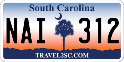 SC license plate NAI312