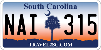 SC license plate NAI315