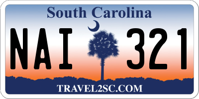 SC license plate NAI321