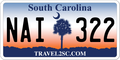 SC license plate NAI322