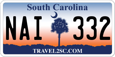 SC license plate NAI332