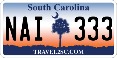 SC license plate NAI333
