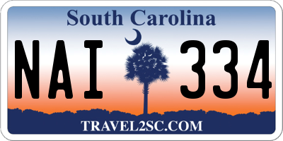 SC license plate NAI334