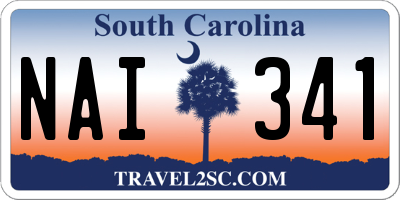 SC license plate NAI341