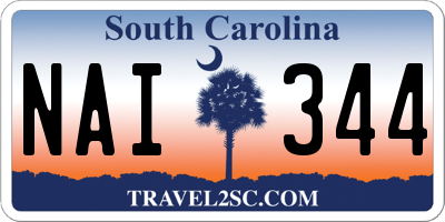 SC license plate NAI344