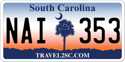 SC license plate NAI353
