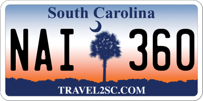 SC license plate NAI360