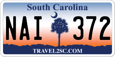 SC license plate NAI372