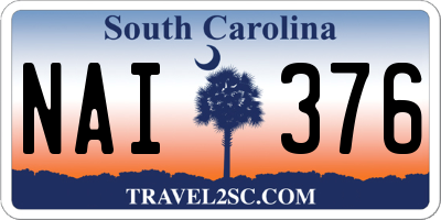 SC license plate NAI376