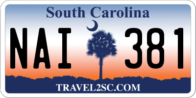 SC license plate NAI381