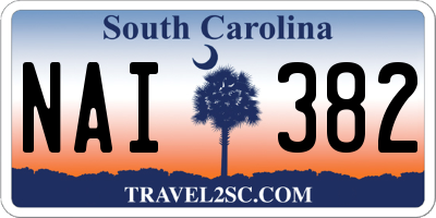 SC license plate NAI382