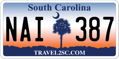 SC license plate NAI387