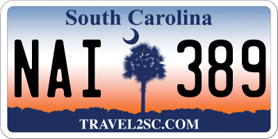 SC license plate NAI389