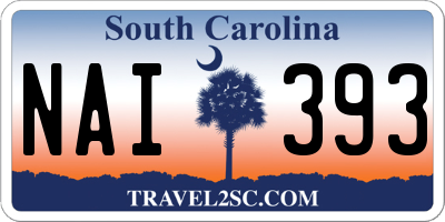 SC license plate NAI393