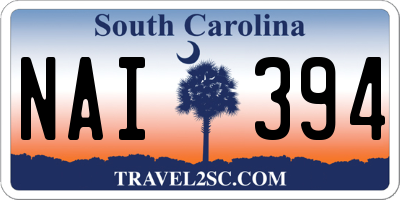 SC license plate NAI394