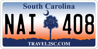 SC license plate NAI408