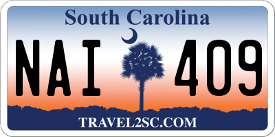 SC license plate NAI409