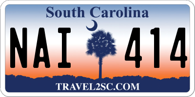 SC license plate NAI414