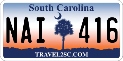 SC license plate NAI416