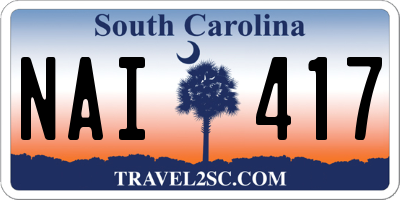 SC license plate NAI417