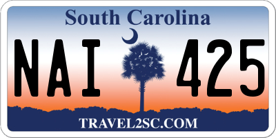 SC license plate NAI425