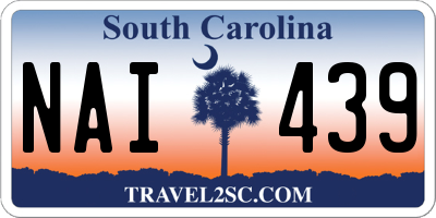 SC license plate NAI439