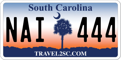 SC license plate NAI444