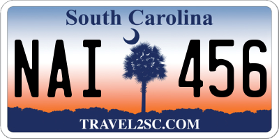 SC license plate NAI456
