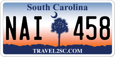 SC license plate NAI458