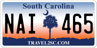 SC license plate NAI465