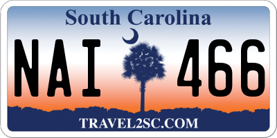 SC license plate NAI466