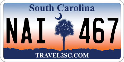 SC license plate NAI467