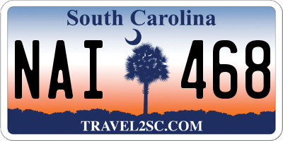 SC license plate NAI468