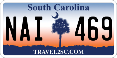 SC license plate NAI469