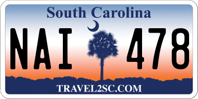 SC license plate NAI478