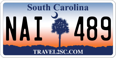 SC license plate NAI489