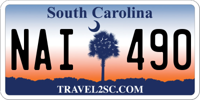 SC license plate NAI490