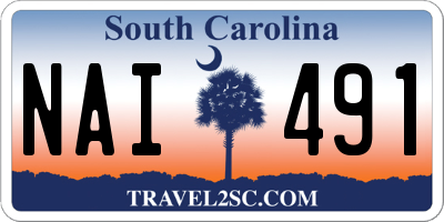 SC license plate NAI491