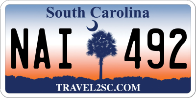 SC license plate NAI492