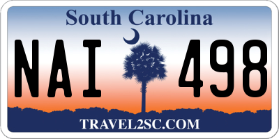 SC license plate NAI498