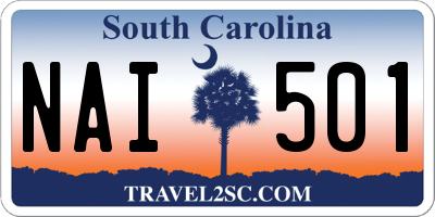 SC license plate NAI501