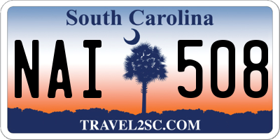 SC license plate NAI508