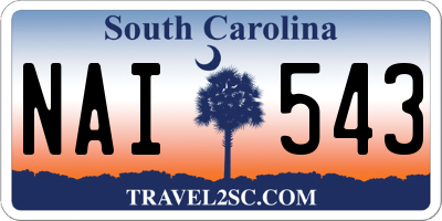 SC license plate NAI543
