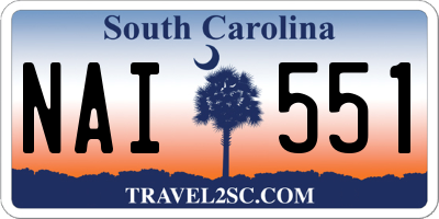 SC license plate NAI551