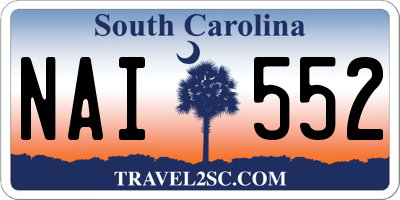 SC license plate NAI552