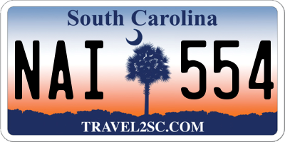 SC license plate NAI554