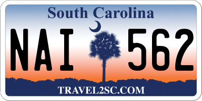SC license plate NAI562