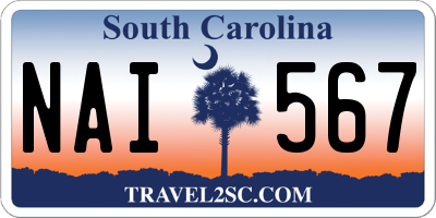 SC license plate NAI567