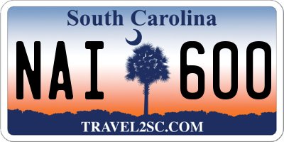 SC license plate NAI600
