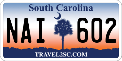 SC license plate NAI602